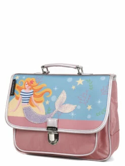 Mini Cartable Caramel & Cie Jolie Sirène 32 cm - Cartable Scolaire Pratique et Mignon