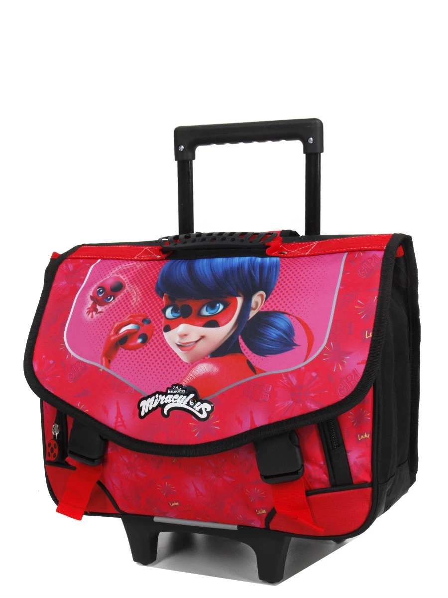 Cartable à Roulettes Miraculous Coccinelle 41 cm - Idéal pour l'École