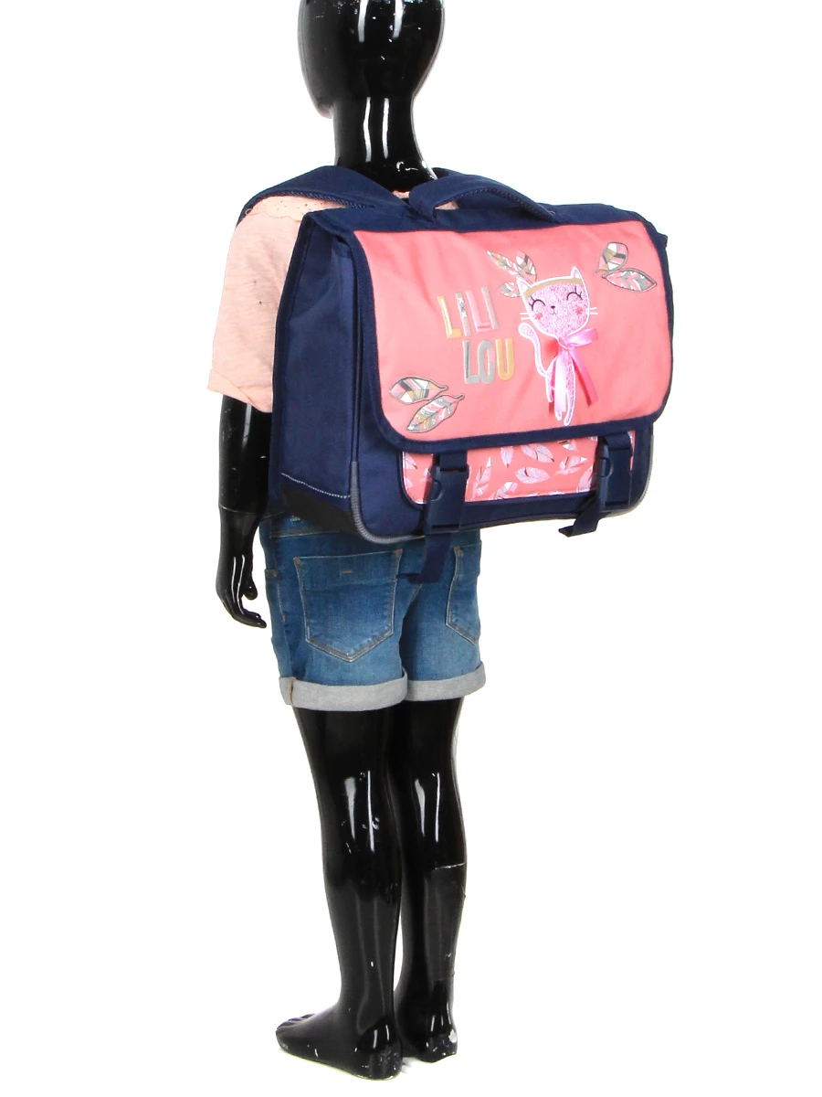 Cartable Lili Lou Plumes 38 Cm - Idéal pour École, Léger et Résistant - Plusieurs Compartiments – Image 12