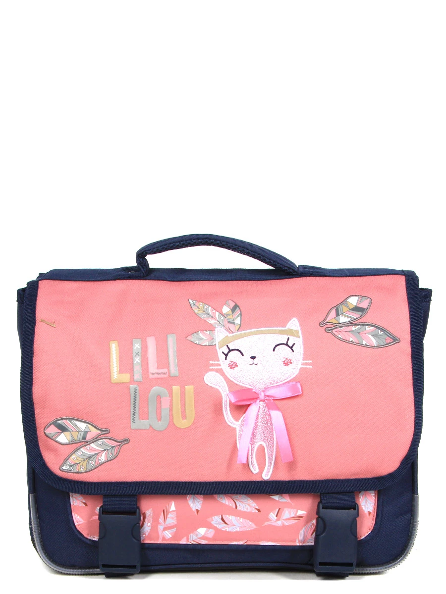 Cartable Lili Lou Plumes 38 Cm - Idéal pour École, Léger et Résistant - Plusieurs Compartiments – Image 2