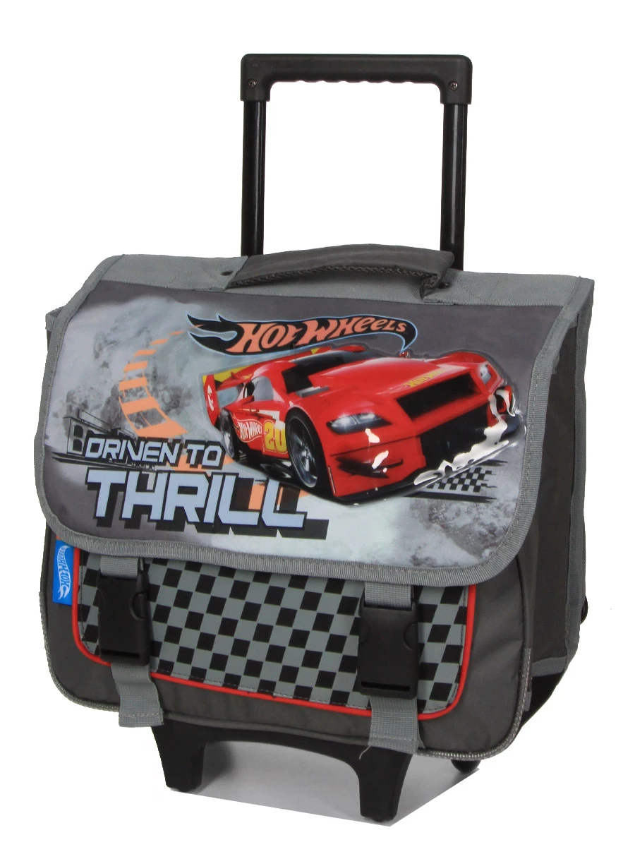 Cartable à Roulettes Hot Wheels Thrill 38 Cm - Cartable Scolaire Pratique et Stylé