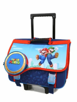 Cartable à Roulettes Super Mario Etoile D'Or 41 Cm - Idéal pour l'École