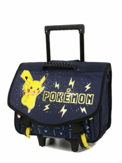 Cartable à Roulettes Pikachu 41 Cm - Sac à Dos Scolaire Pokémon pour Enfants