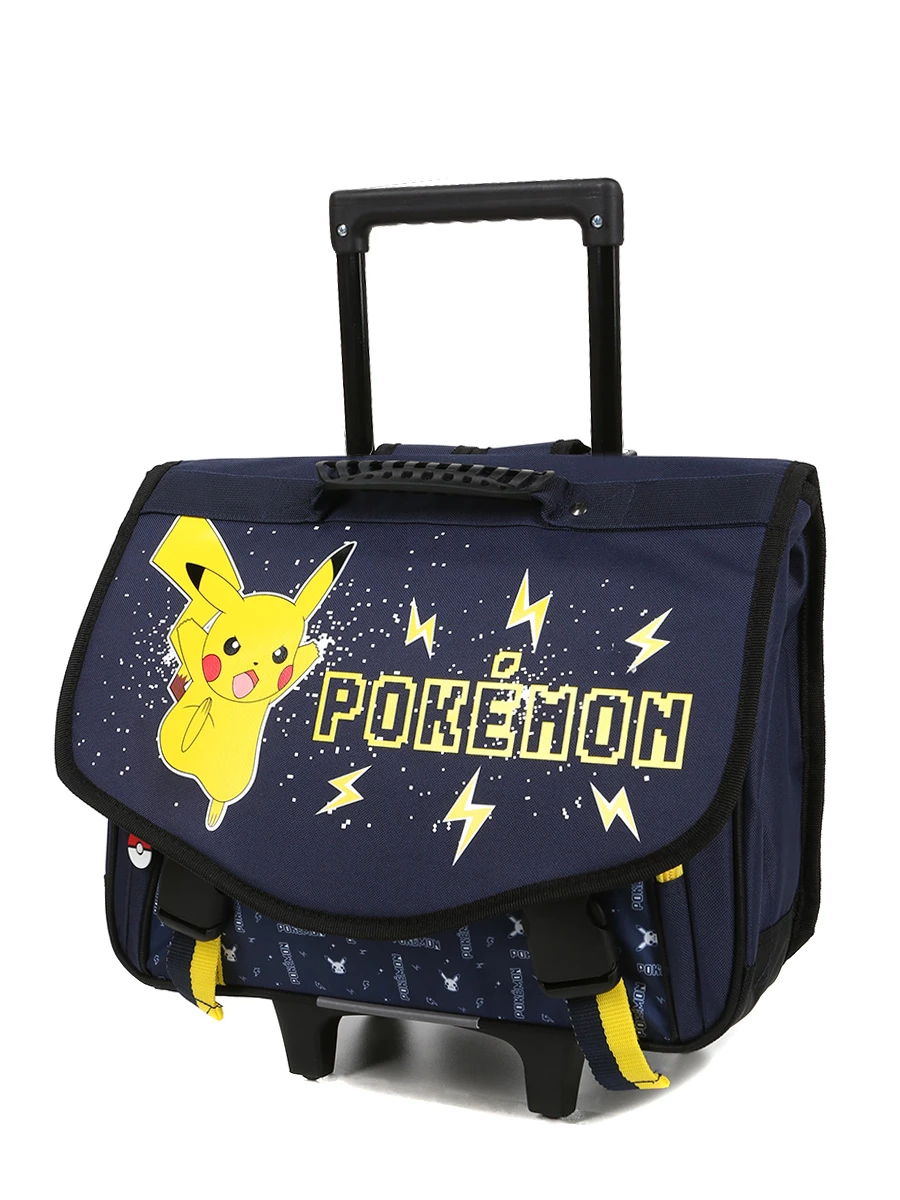 Cartable à Roulettes Pikachu 41 Cm - Sac à Dos Scolaire Pokémon pour Enfants