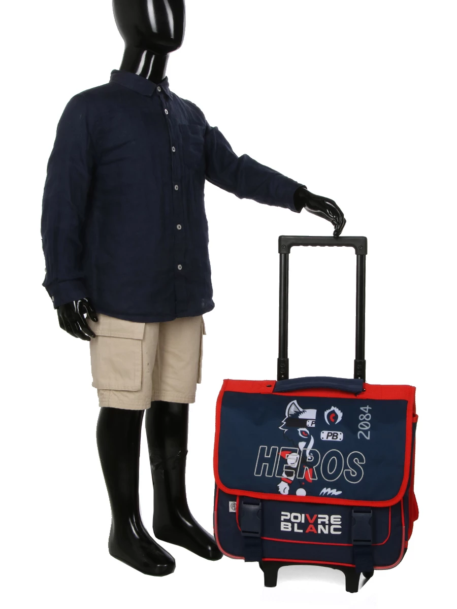 Cartable à Roulettes Poivre Blanc Boy Fox Hero 38 Cm - Cartable Scolaire Robust et Stylé – Image 14