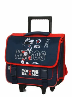 Cartable à Roulettes Poivre Blanc Boy Fox Hero 38 Cm - Cartable Scolaire Robust et Stylé