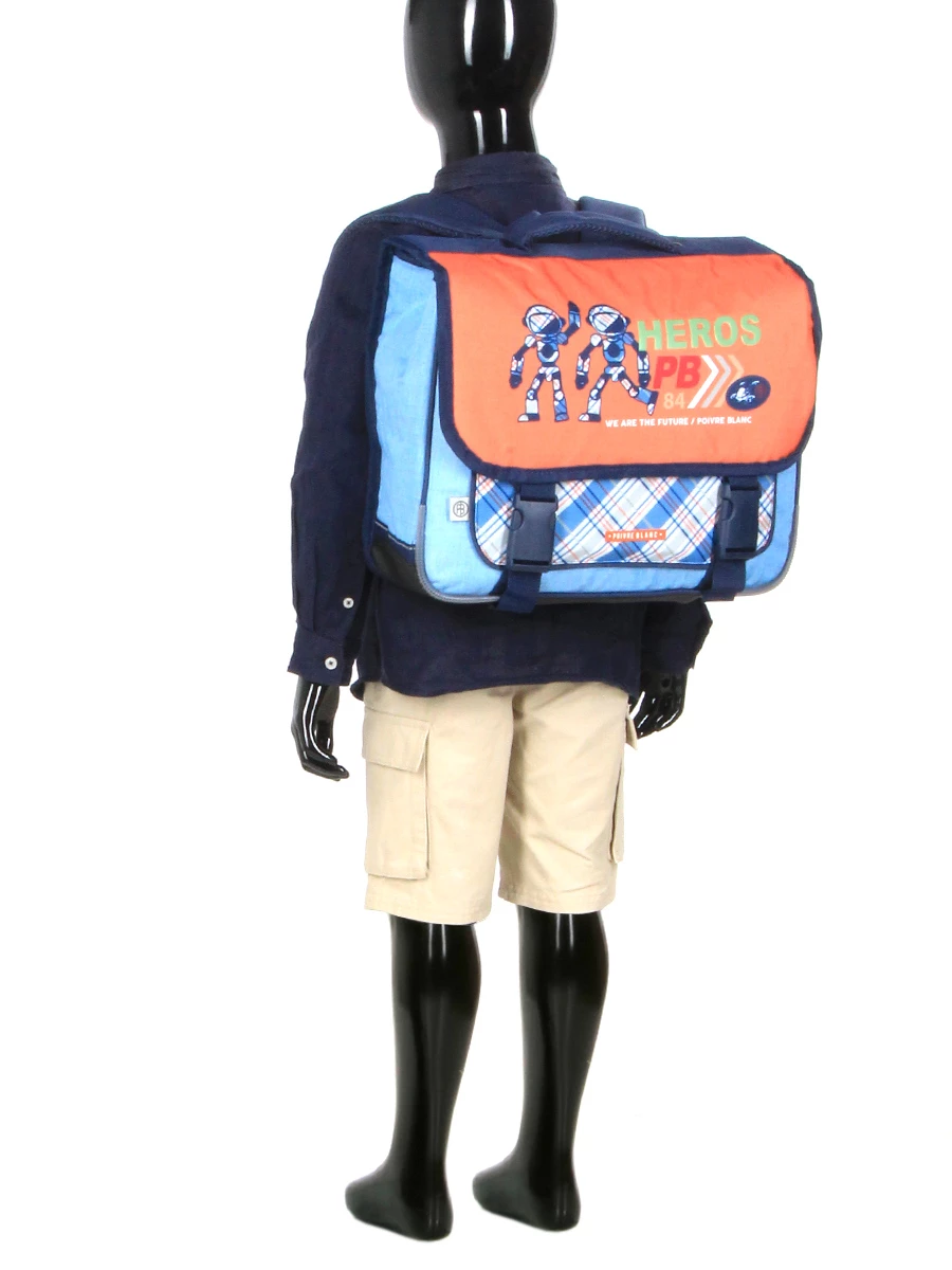 Cartable Poivre Blanc Boy Robot 38 cm - Scolaire Léger et Résistant – Image 12