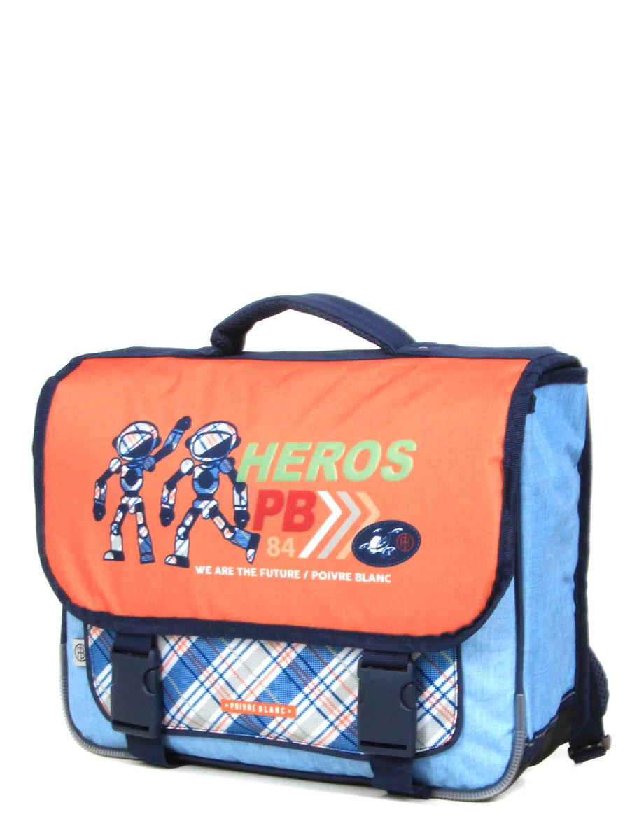 Cartable Poivre Blanc Boy Robot 38 cm - Scolaire Léger et Résistant