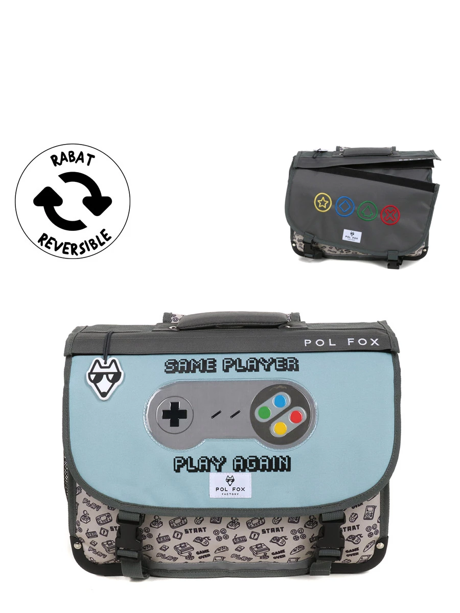 Cartable Réversible Pol Fox Gamer 41 cm - Idéal pour l'école | Design Polyvalent et Durable – Image 19