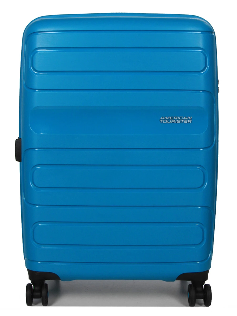 Valise American Tourister Sunside 68 cm - Grand format pour voyage - Polycarbonate léger - Roulettes multidirectionnelles - Française – Image 3