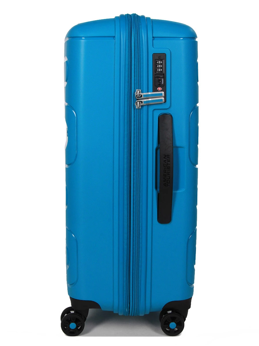 Valise American Tourister Sunside 68 cm - Grand format pour voyage - Polycarbonate léger - Roulettes multidirectionnelles - Française – Image 5