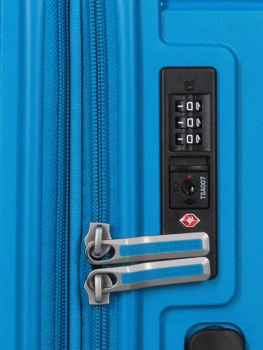 Valise American Tourister Sunside 68 cm - Grand format pour voyage - Polycarbonate léger - Roulettes multidirectionnelles - Française – Image 13